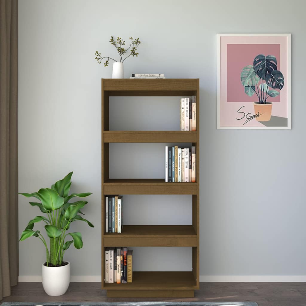 vidaXL Book Cabinet/Room Divider Honey Brown 60x35x135 cm