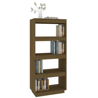 vidaXL Book Cabinet/Room Divider Honey Brown 60x35x135 cm Solid Pinewood