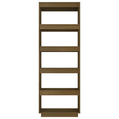 vidaXL Book Cabinet/Room Divider Honey Brown 60x35x167 cm Solid Pinewood