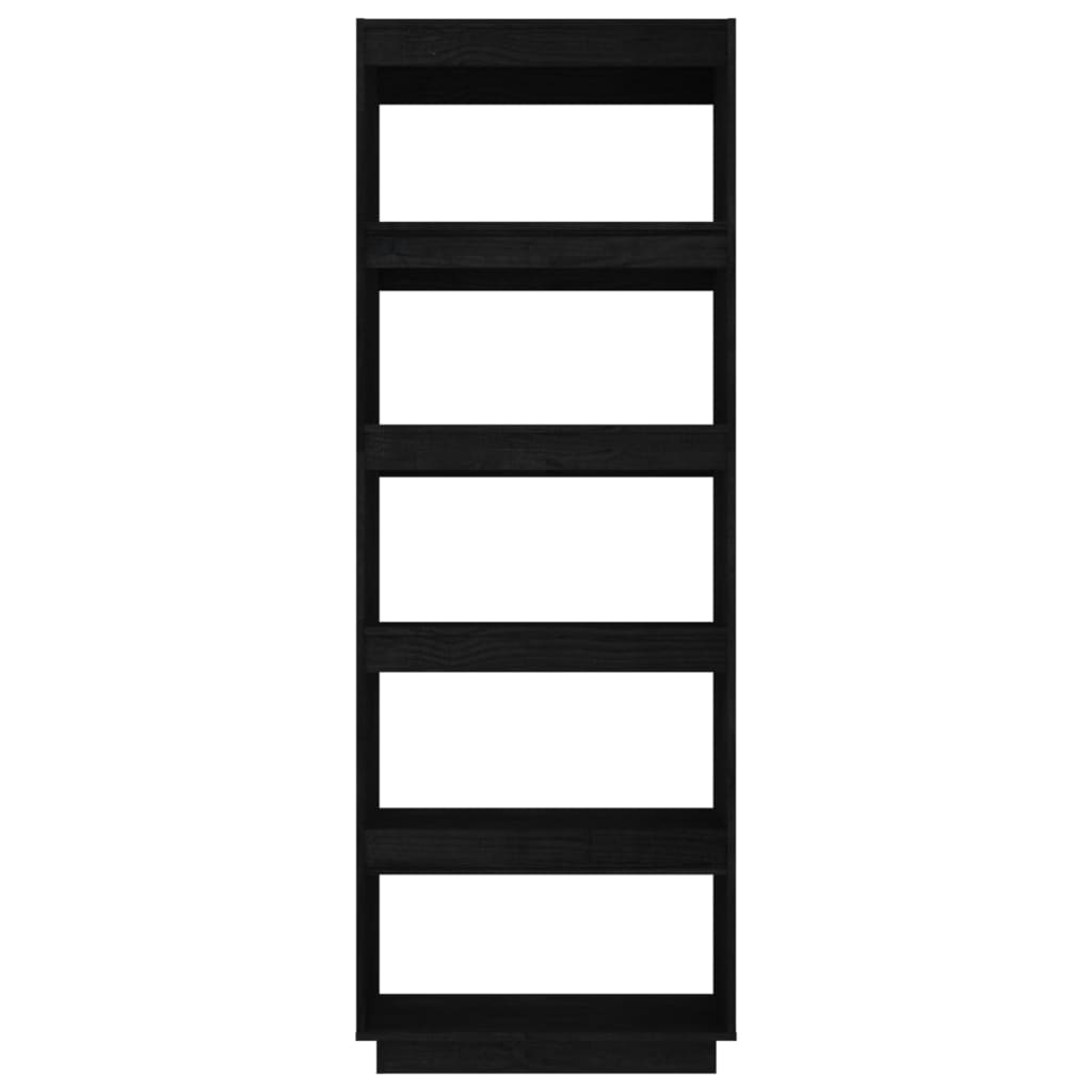 vidaXL Book Cabinet/Room Divider Black 60x35x167 cm Solid Pinewood