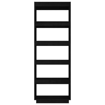 vidaXL Book Cabinet/Room Divider Black 60x35x167 cm Solid Pinewood