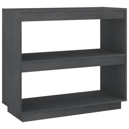 vidaXL Book Cabinet Grey 80x35x71 cm Solid Wood Pine