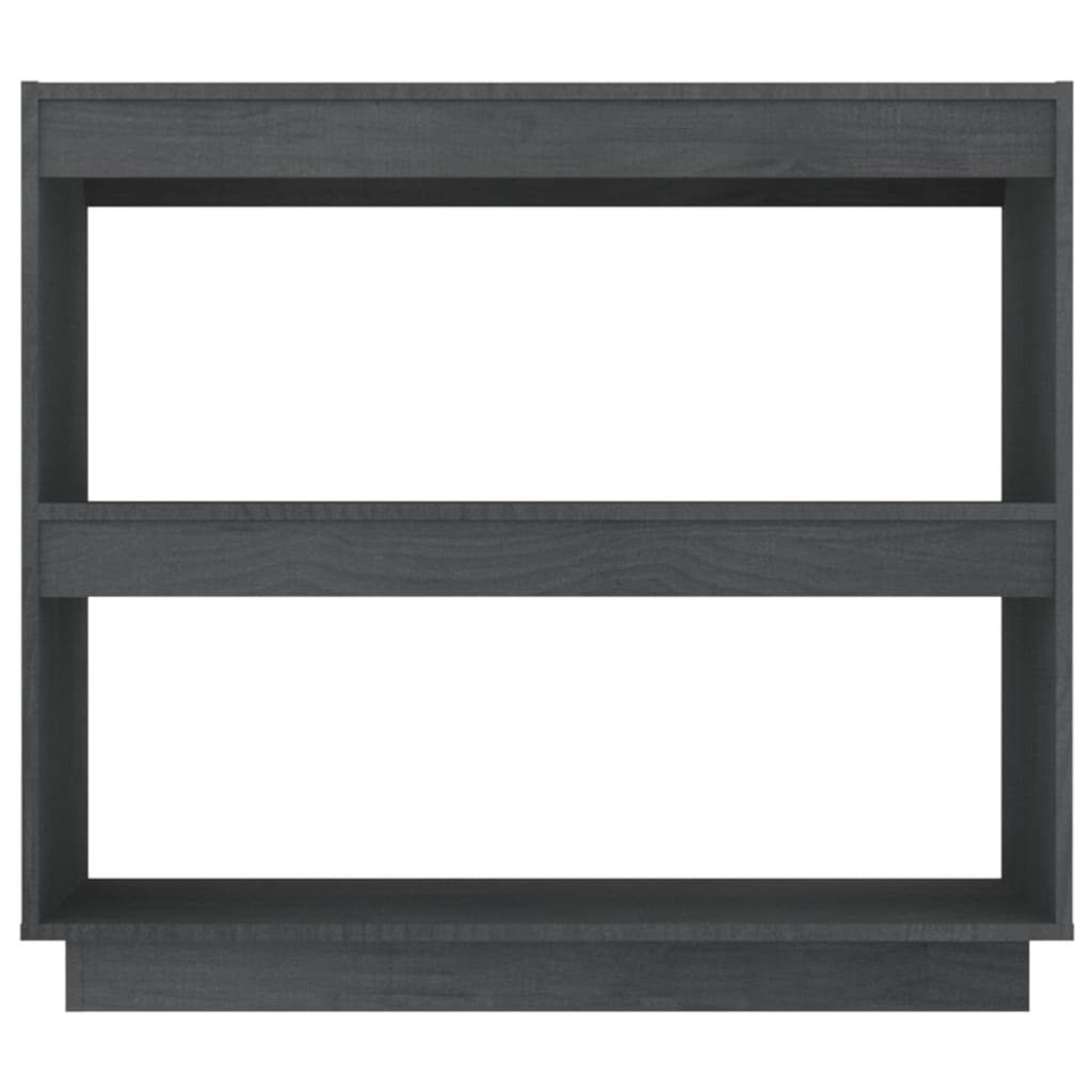 vidaXL Book Cabinet Grey 80x35x71 cm Solid Pinewood