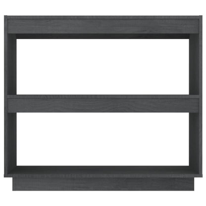 vidaXL Book Cabinet Grey 80x35x71 cm Solid Pinewood