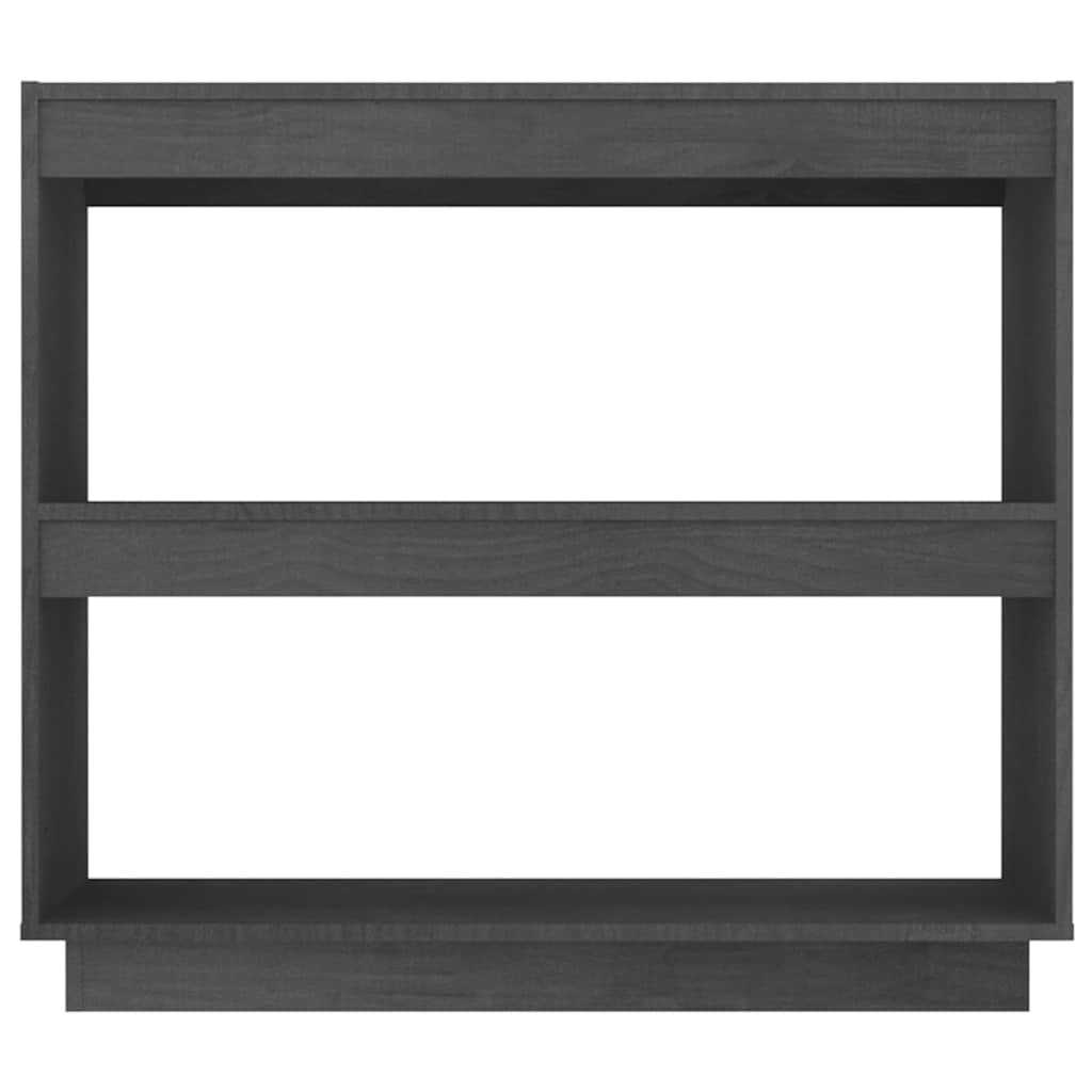 vidaXL Book Cabinet Grey 80x35x71 cm Solid Wood Pine