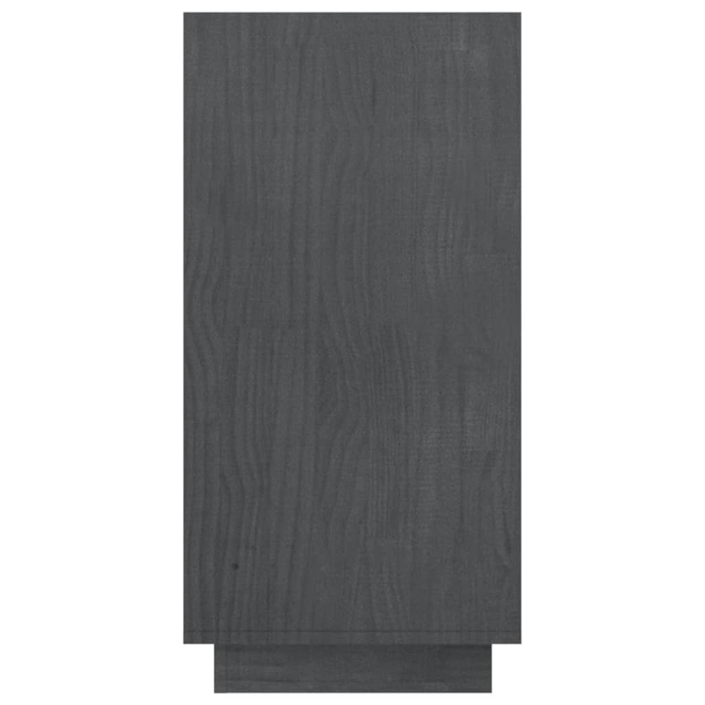 vidaXL Book Cabinet Grey 80x35x71 cm Solid Pinewood