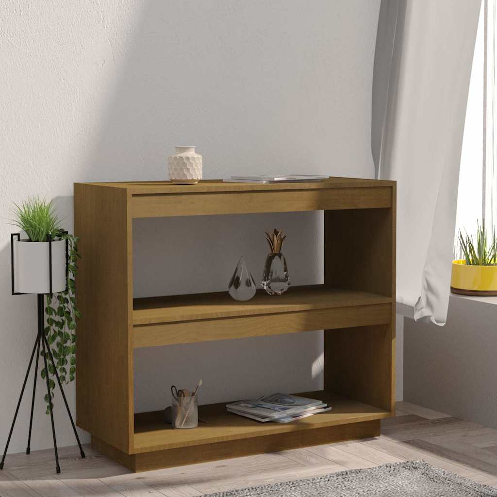 vidaXL Book Cabinet Honey Brown 80x35x71 cm Solid Wood Pine