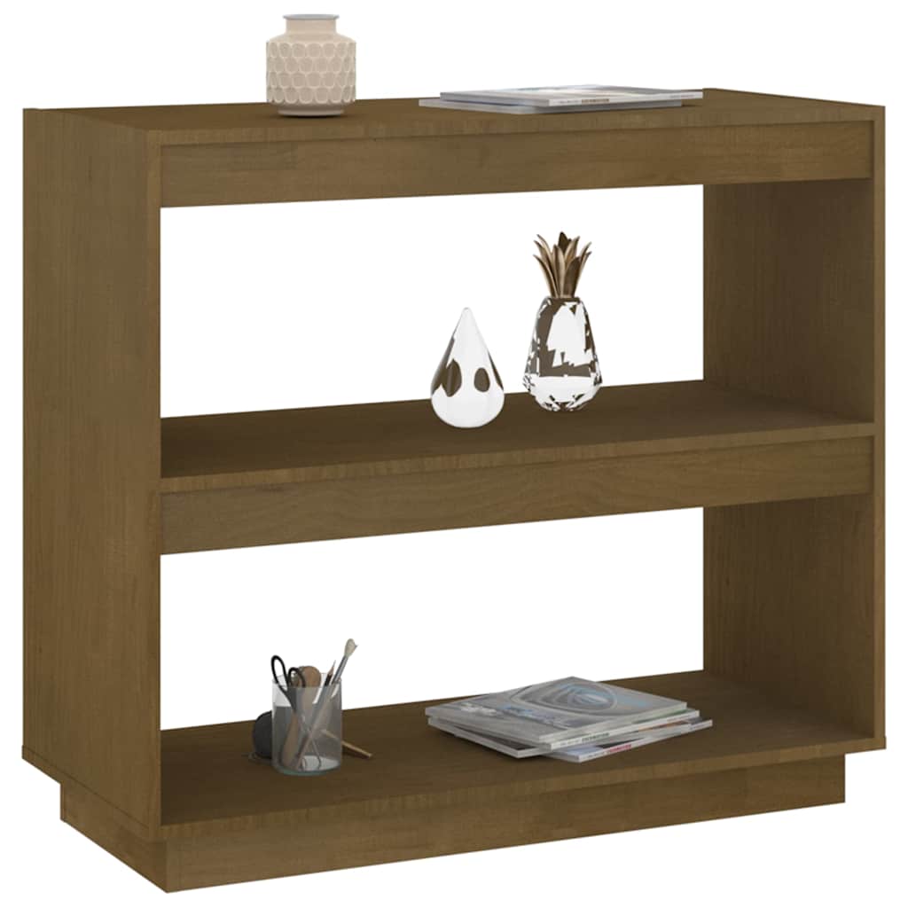 vidaXL Book Cabinet Honey Brown 80x35x71 cm Solid Wood Pine