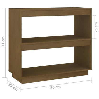 vidaXL Book Cabinet Honey Brown 80x35x71 cm Solid Wood Pine
