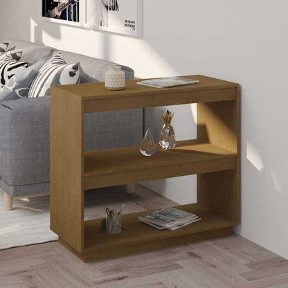 vidaXL Book Cabinet Honey Brown 80x35x71 cm Solid Wood Pine