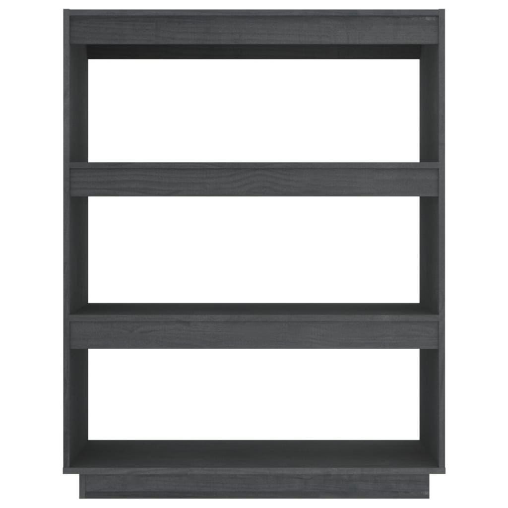 vidaXL Book Cabinet/Room Divider Grey 80x35x103 cm Solid Pinewood