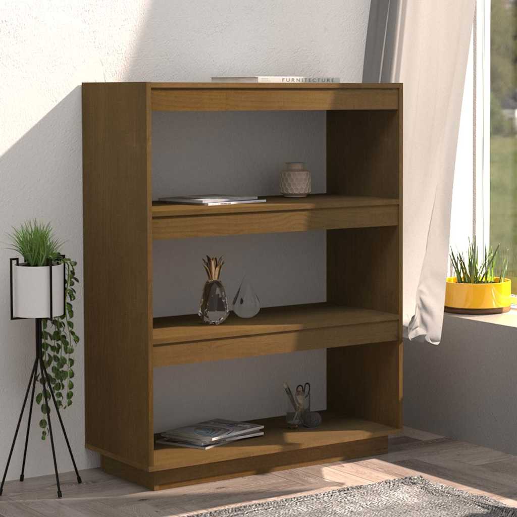 vidaXL Book Cabinet/Room Divider Honey Brown 80x35x103 cm