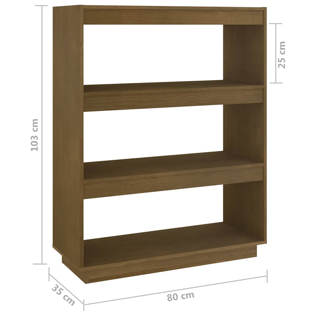 vidaXL Book Cabinet/Room Divider Honey Brown 80x35x103 cm