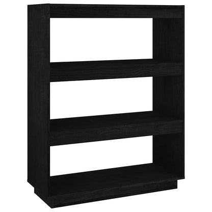 vidaXL Book Cabinet/Room Divider Black 80x35x103 cm Solid Wood Pine