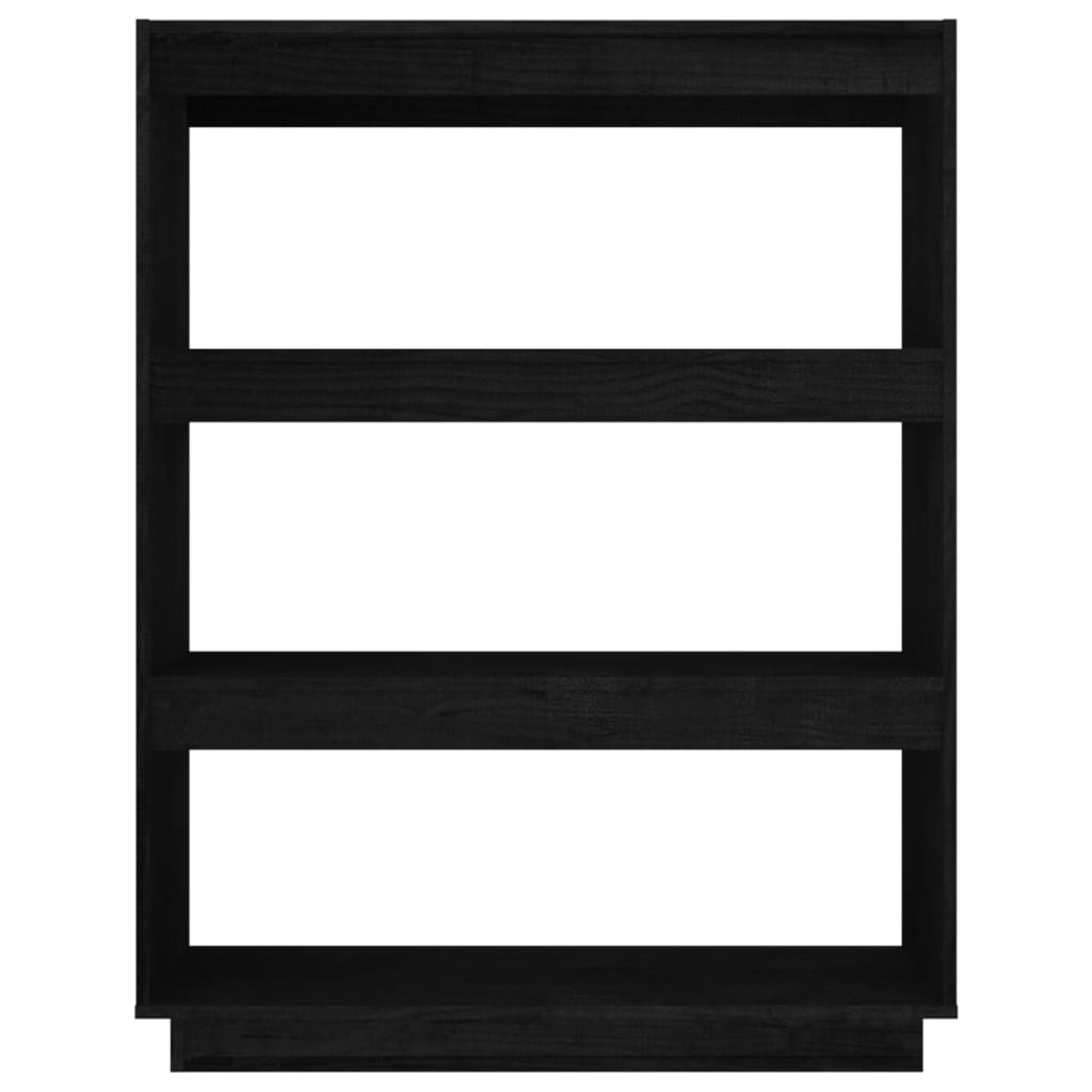 vidaXL Book Cabinet/Room Divider Black 80x35x103 cm Solid Pinewood