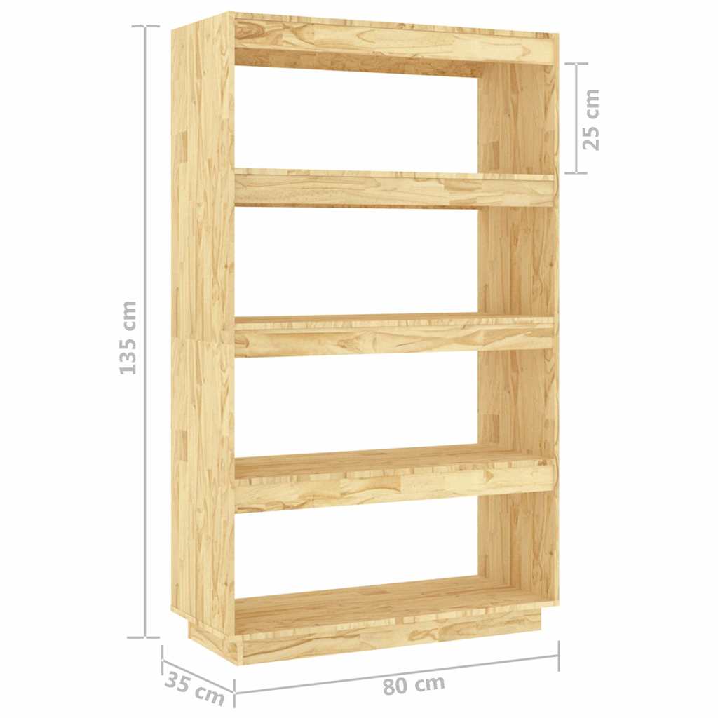 vidaXL Book Cabinet/Room Divider 80x35x135 cm Solid Wood Pine