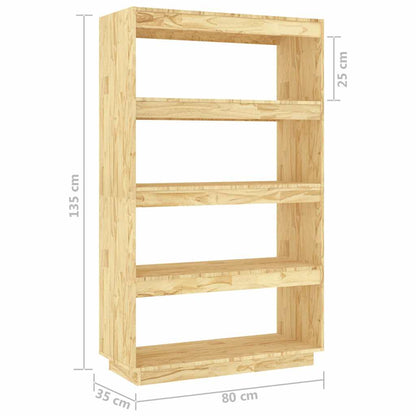vidaXL Book Cabinet/Room Divider 80x35x135 cm Solid Wood Pine