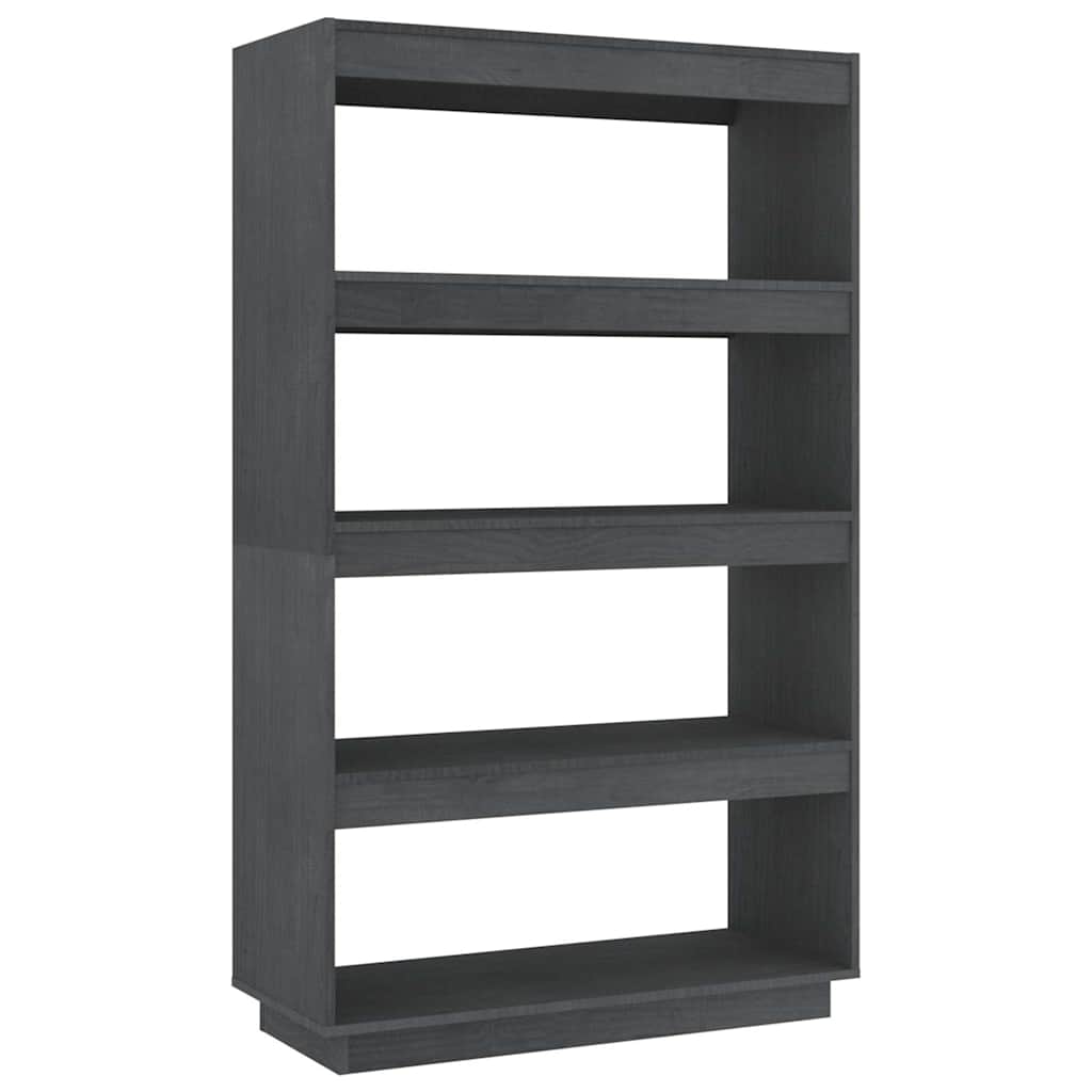 vidaXL Book Cabinet/Room Divider Grey 80x35x135 cm Solid Wood Pine