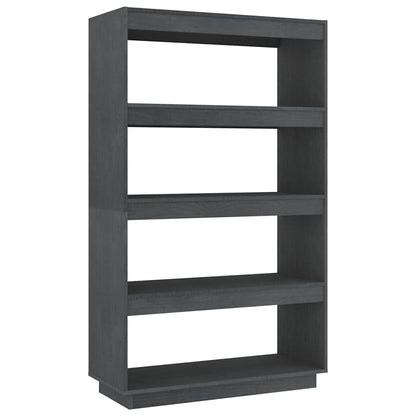 vidaXL Book Cabinet/Room Divider Grey 80x35x135 cm Solid Wood Pine