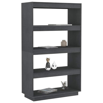 vidaXL Book Cabinet/Room Divider Grey 80x35x135 cm Solid Wood Pine