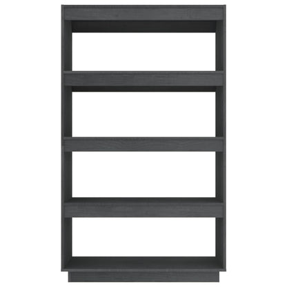 vidaXL Book Cabinet/Room Divider Grey 80x35x135 cm Solid Pinewood