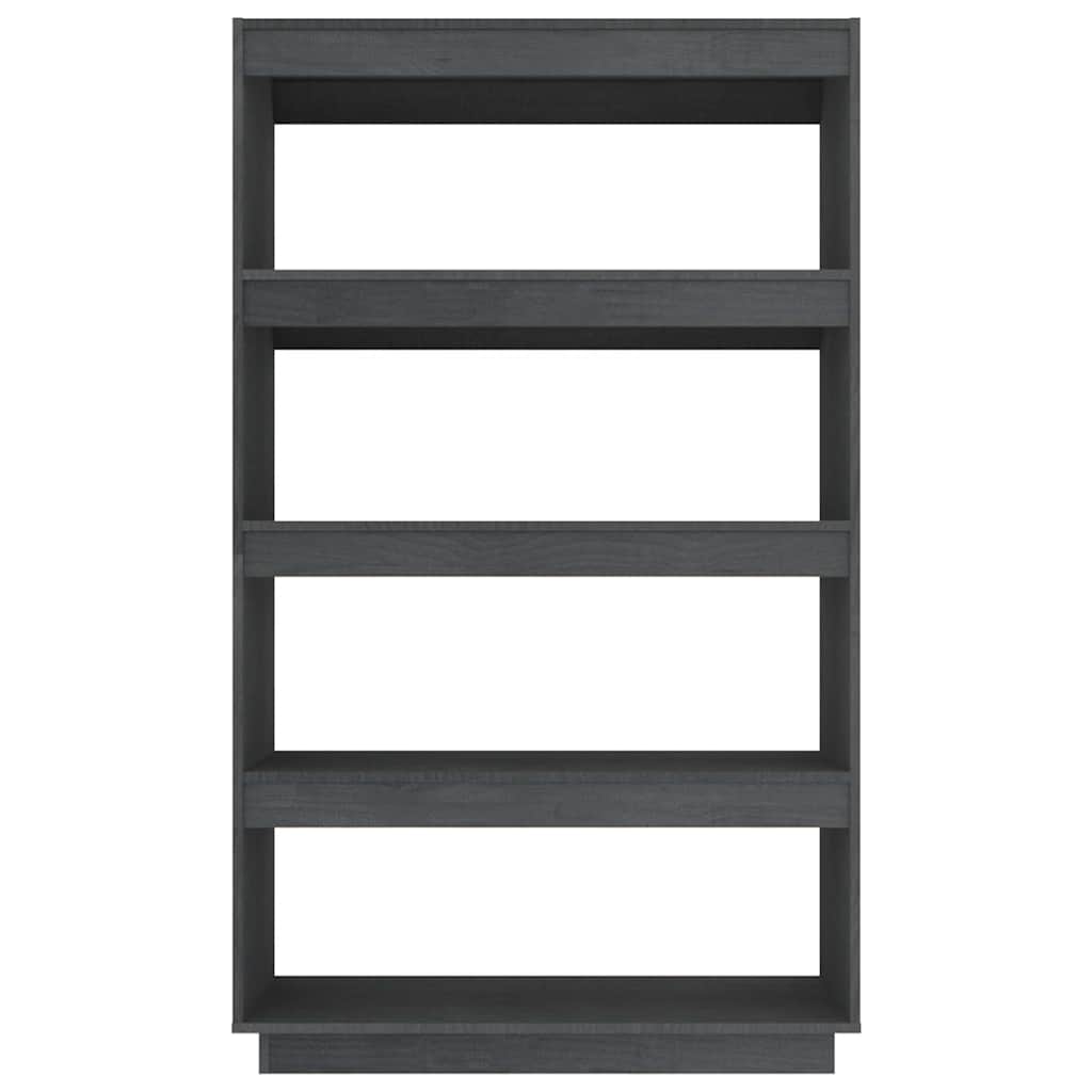 vidaXL Book Cabinet/Room Divider Grey 80x35x135 cm Solid Wood Pine