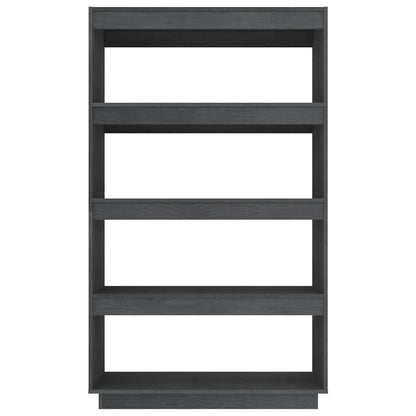 vidaXL Book Cabinet/Room Divider Grey 80x35x135 cm Solid Wood Pine