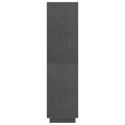 vidaXL Book Cabinet/Room Divider Grey 80x35x135 cm Solid Pinewood
