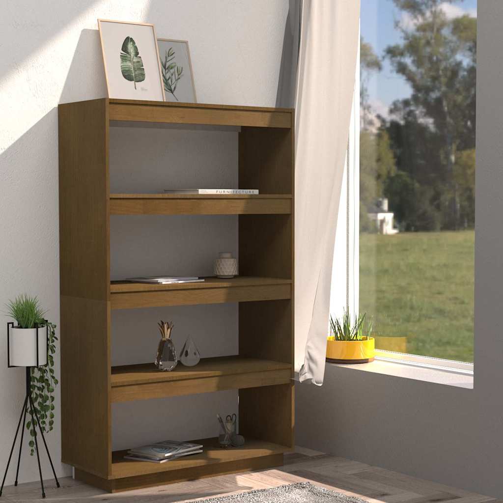 vidaXL Book Cabinet/Room Divider Honey Brown 80x35x135 cm