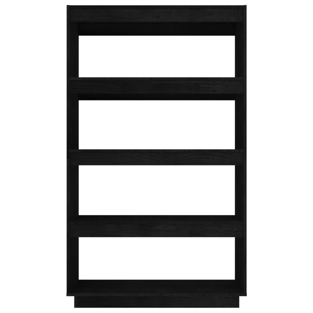 vidaXL Book Cabinet/Room Divider Black 80x35x135 cm Solid Pinewood