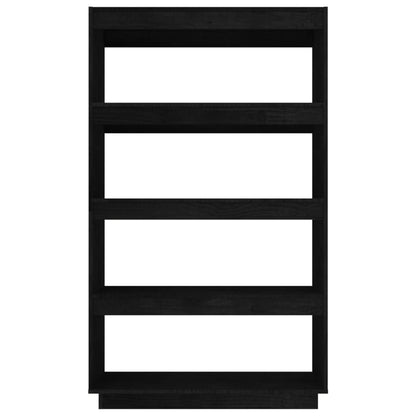 vidaXL Book Cabinet/Room Divider Black 80x35x135 cm Solid Pinewood