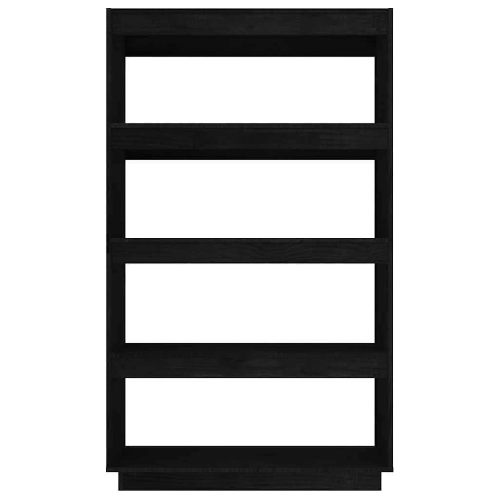 vidaXL Book Cabinet/Room Divider Black 80x35x135 cm Solid Wood Pine
