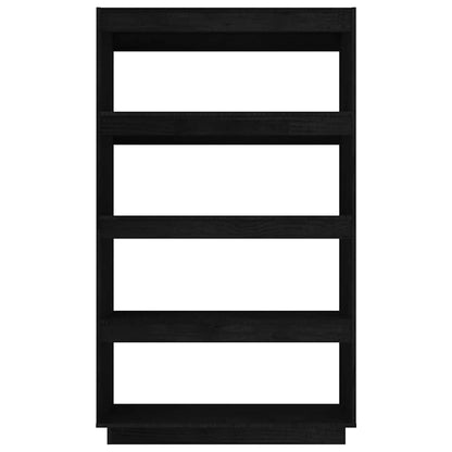 vidaXL Book Cabinet/Room Divider Black 80x35x135 cm Solid Wood Pine