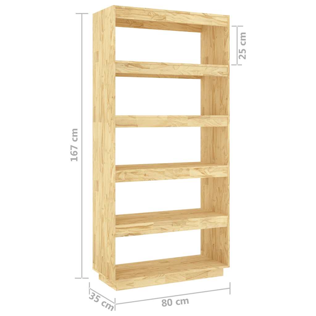 vidaXL Book Cabinet/Room Divider 80x35x167 cm Solid Pinewood