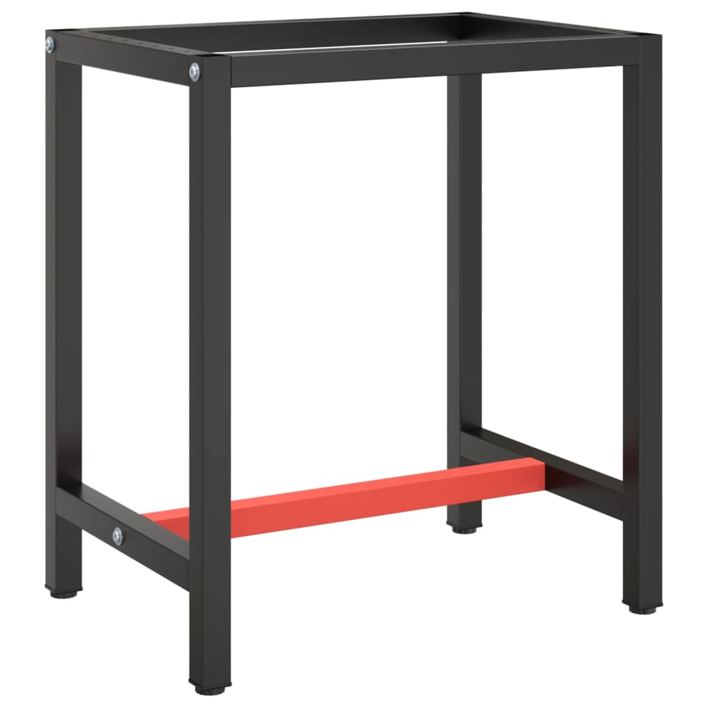 151449 vidaXL Work Bench Frame Matte Black and Matte Red 70x50x79 cm Metal