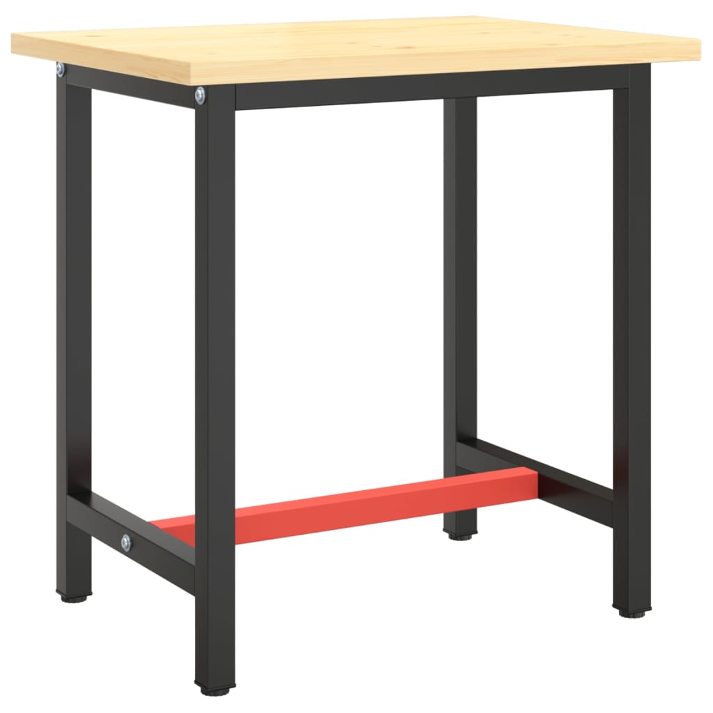 151449 vidaXL Work Bench Frame Matte Black and Matte Red 70x50x79 cm Metal