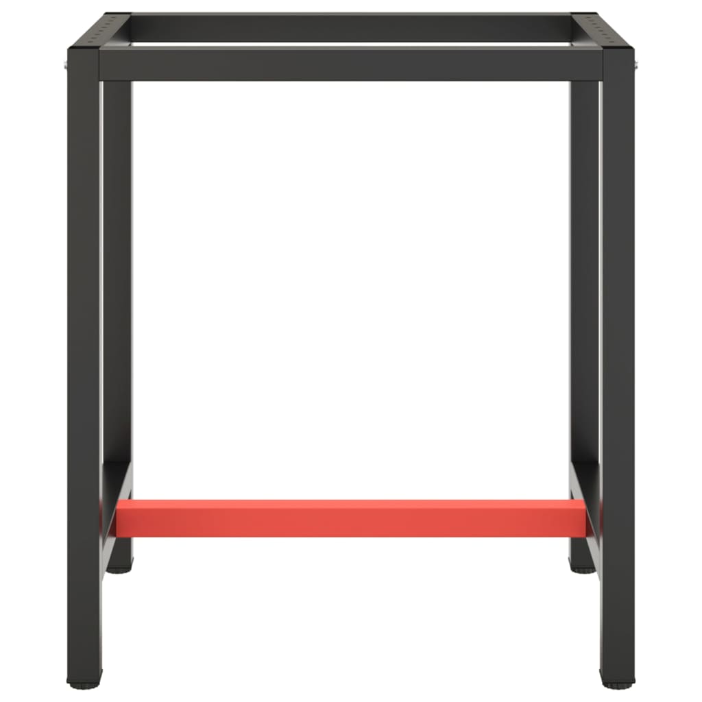 151449 vidaXL Work Bench Frame Matte Black and Matte Red 70x50x79 cm Metal