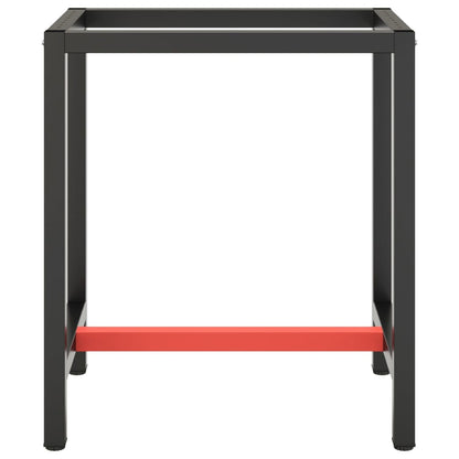 151449 vidaXL Work Bench Frame Matte Black and Matte Red 70x50x79 cm Metal