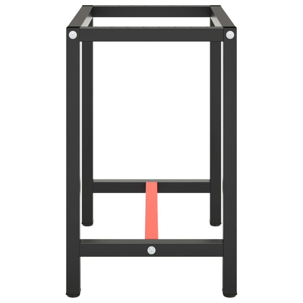 151449 vidaXL Work Bench Frame Matte Black and Matte Red 70x50x79 cm Metal