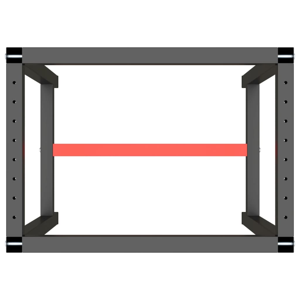 151449 vidaXL Work Bench Frame Matte Black and Matte Red 70x50x79 cm Metal