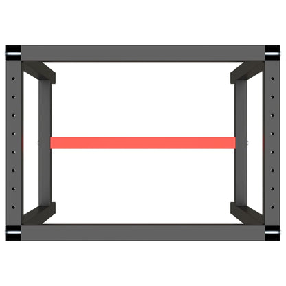 151449 vidaXL Work Bench Frame Matte Black and Matte Red 70x50x79 cm Metal