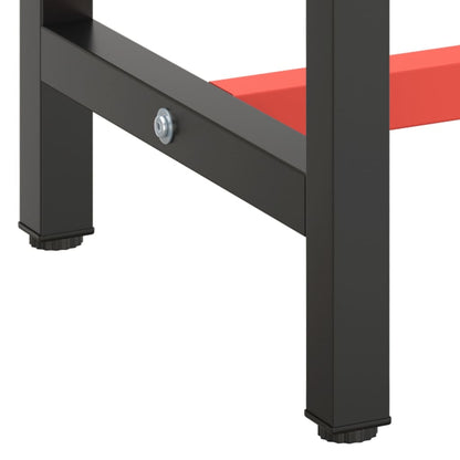 151449 vidaXL Work Bench Frame Matte Black and Matte Red 70x50x79 cm Metal