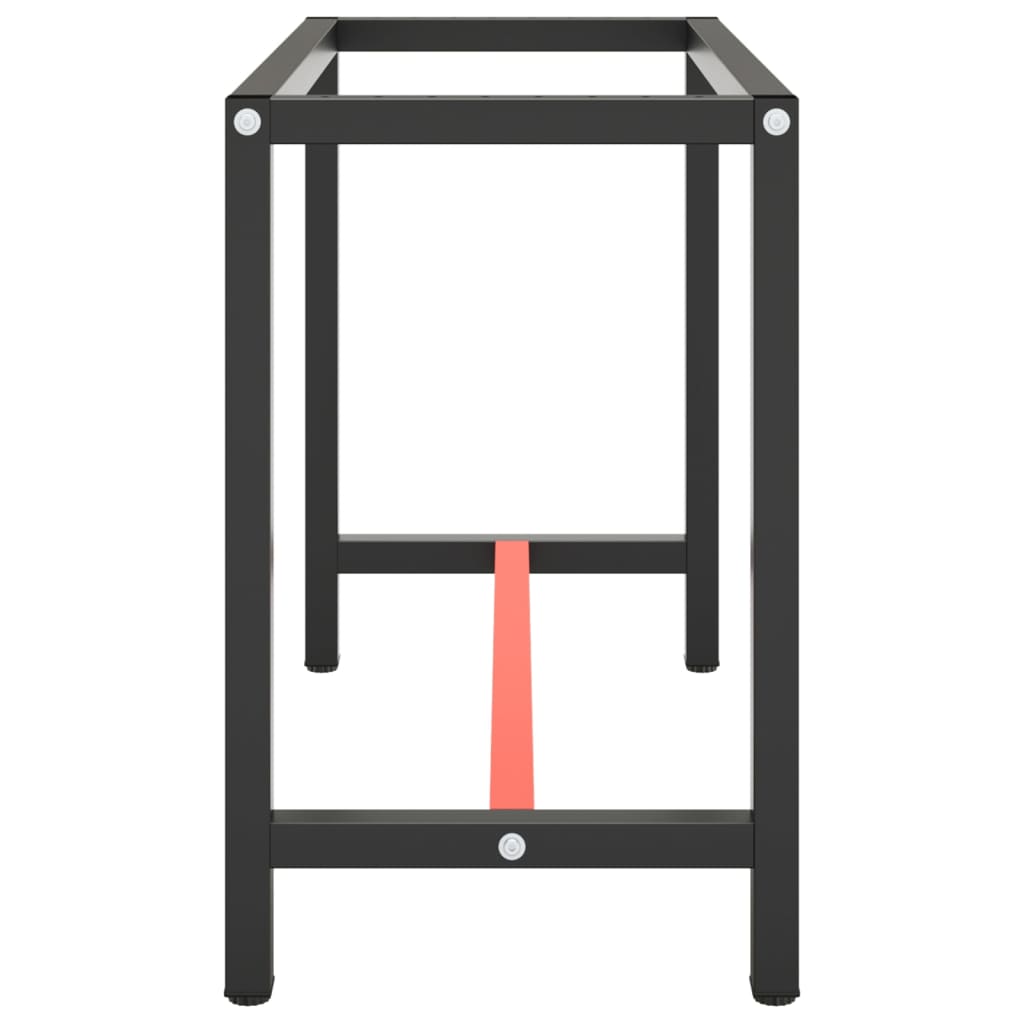 vidaXL Work Bench Frame Matte Black and Matte Red 110x50x79 cm Metal