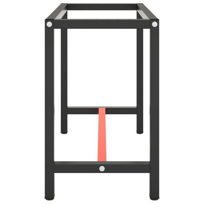 vidaXL Work Bench Frame Matte Black and Matte Red 110x50x79 cm Metal