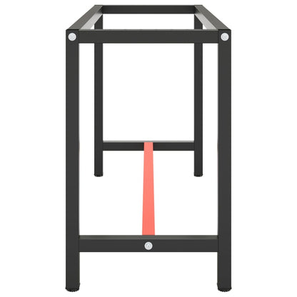 vidaXL Work Bench Frame Matte Black and Matte Red 140x50x79 cm Metal