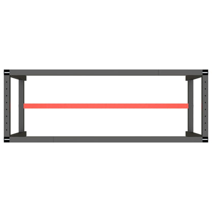 vidaXL Work Bench Frame Matte Black and Matte Red 140x50x79 cm Metal