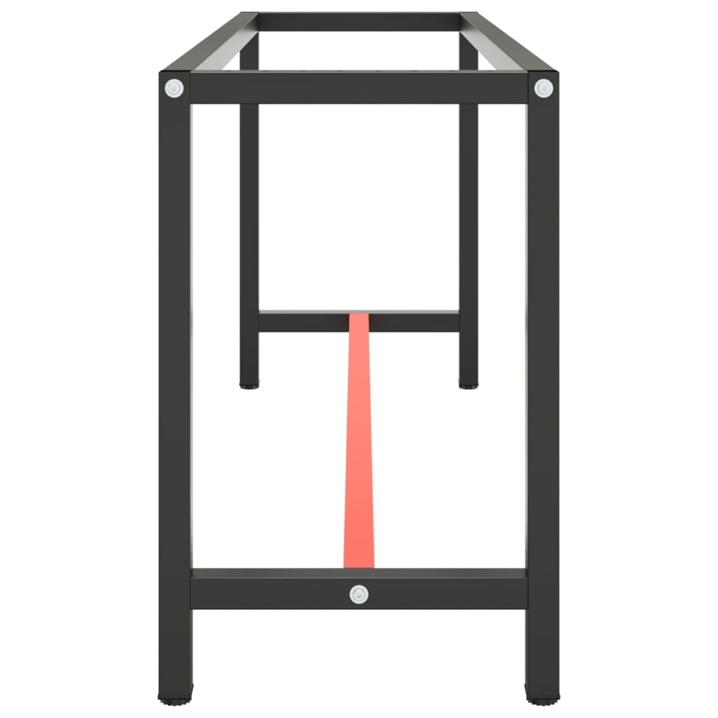 vidaXL Work Bench Frame Matte Black and Matte Red 170x50x79 cm Metal