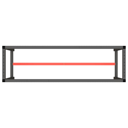 vidaXL Work Bench Frame Matte Black and Matte Red 170x50x79 cm Metal