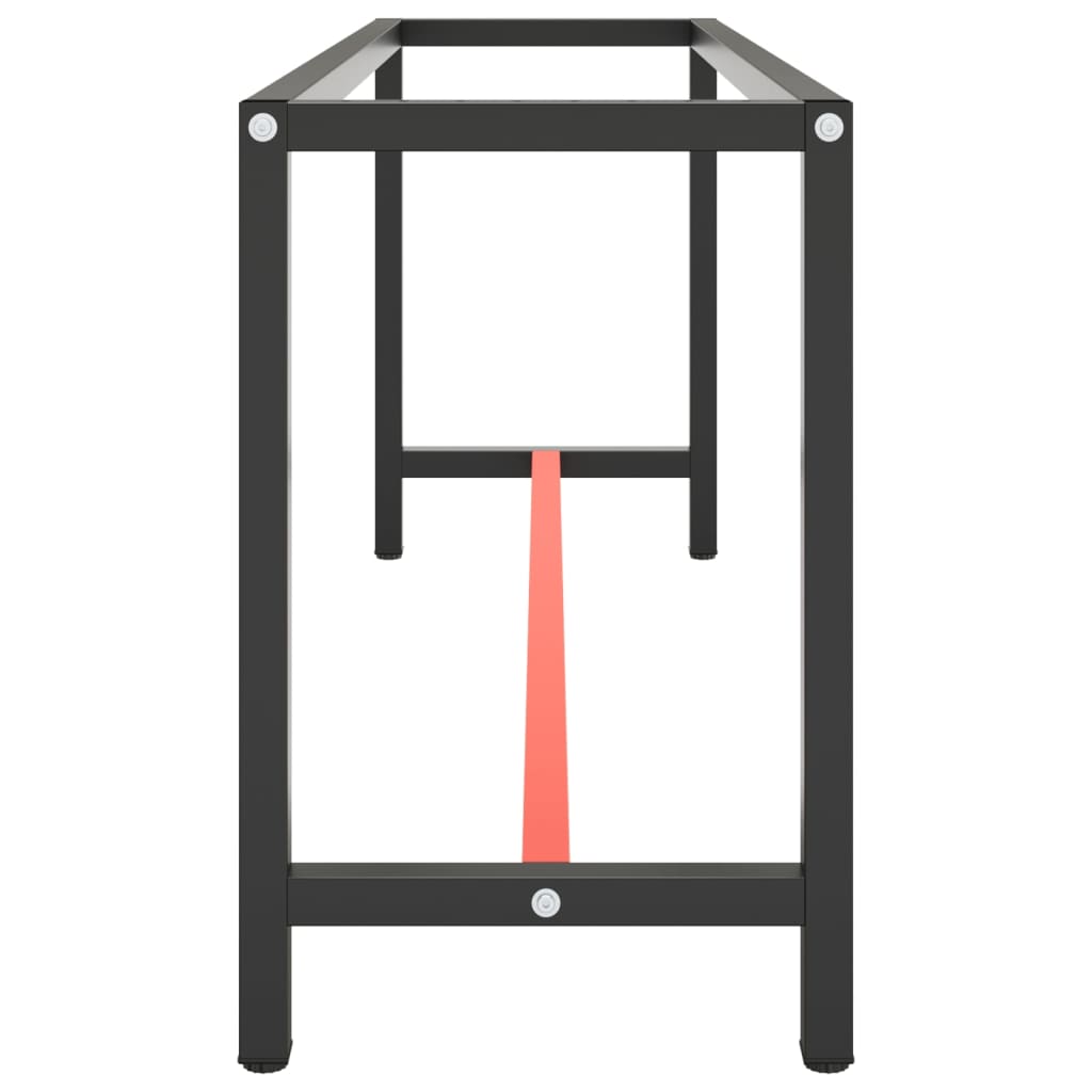 vidaXL Work Bench Frame Matte Black and Matte Red 190x50x79 cm Metal