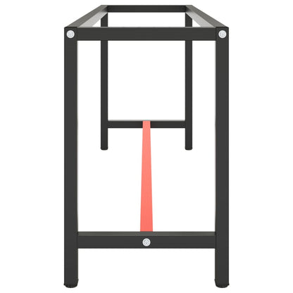 vidaXL Work Bench Frame Matte Black and Matte Red 190x50x79 cm Metal